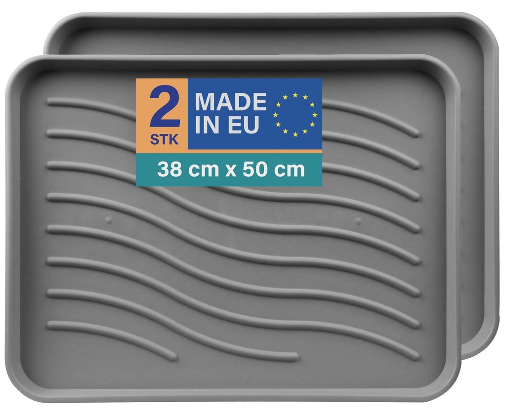 Schuhabtropfschale 50x38x2,5cm Anthrazit 2er-Pack, Produktbild 