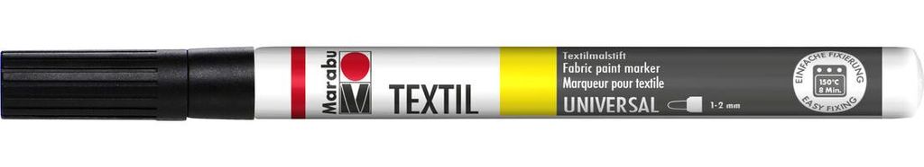 Textil Painter Schwarz 073 1-2 mm. Packung mit 10 Stück