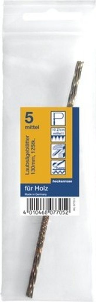 Laubsägeblätter 5 Heckenrose Holz 8 Zähne mittel, 12 St.