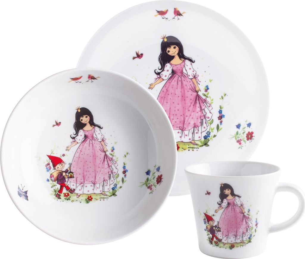 KAHLA Kindergeschirr Schneewittchen Porzellan 3teilig Produktbild 