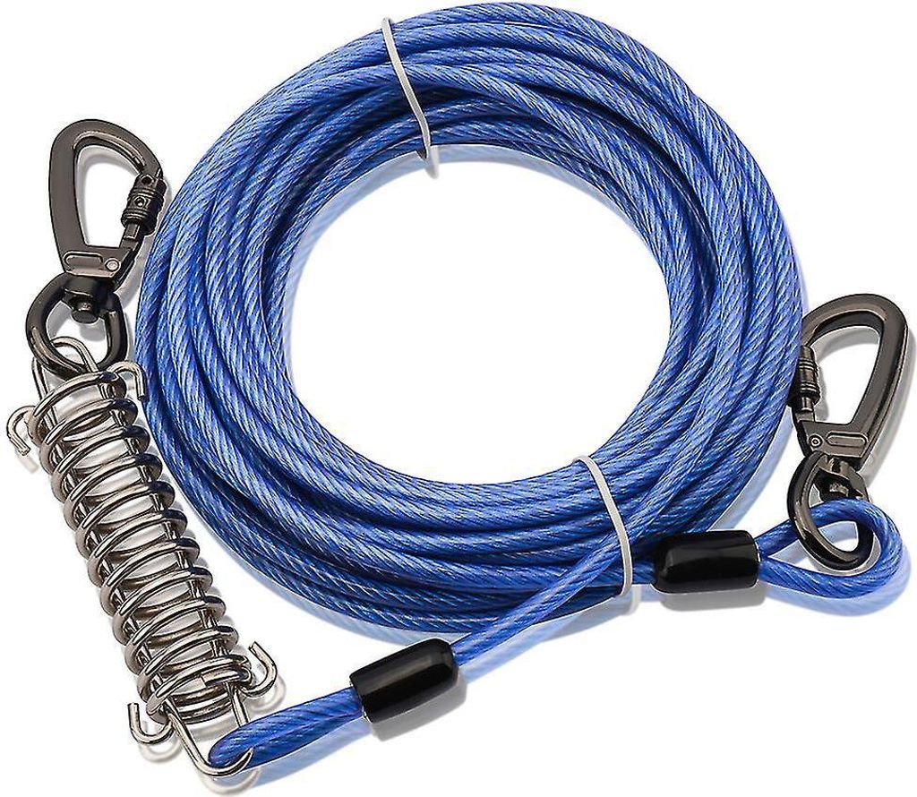 Robuster Hundeläufer für Hofhunde, Anbindekabel, Hundeläufer für große Hunde, lange Hundeleine für große Hunde-blau-6mm*32feet