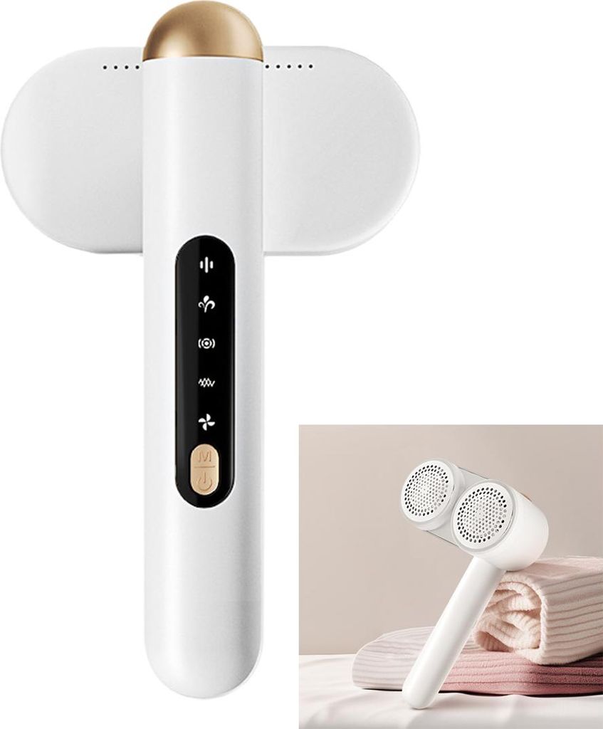 Doppelkopf USB-Fusselrasierer, 4-stufig, für Kleidung & Decken, schonend & effizient