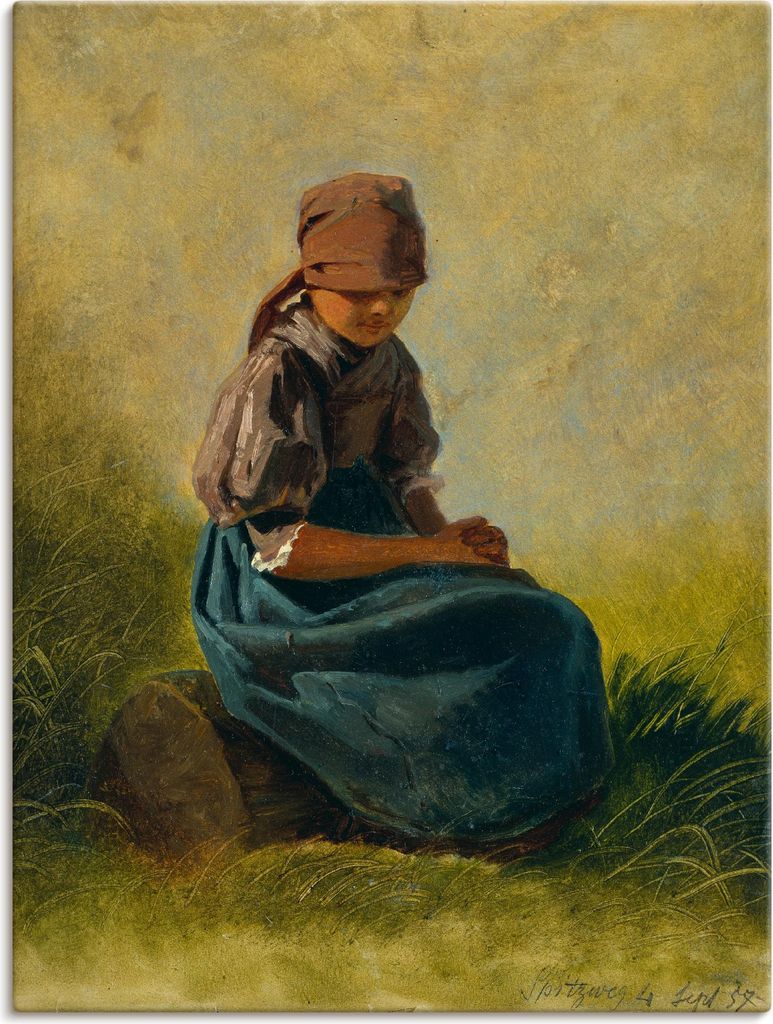 ARTland Leinwandbild Bauernmädchen mit gefalteten Händen Größe: 90x120 cm