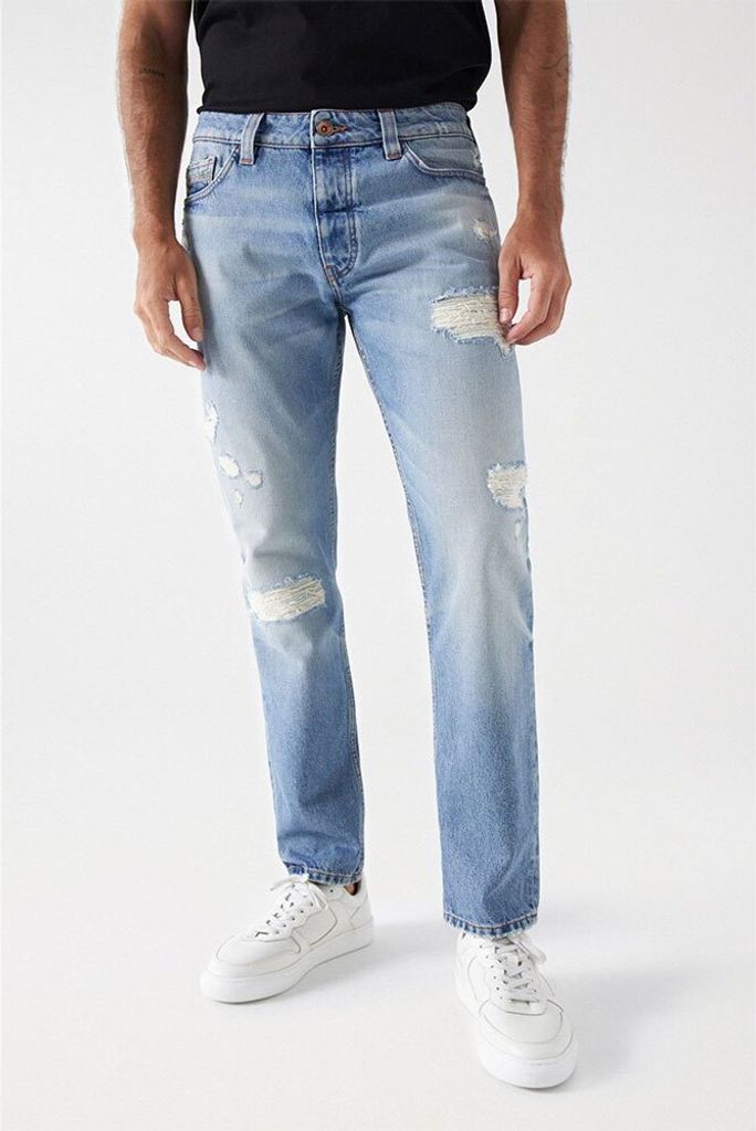 Salsa Jeans 21007723 Regular Fit Niedrig Geschnittene Jeans Blau 34 / 30 Mann Blau 34