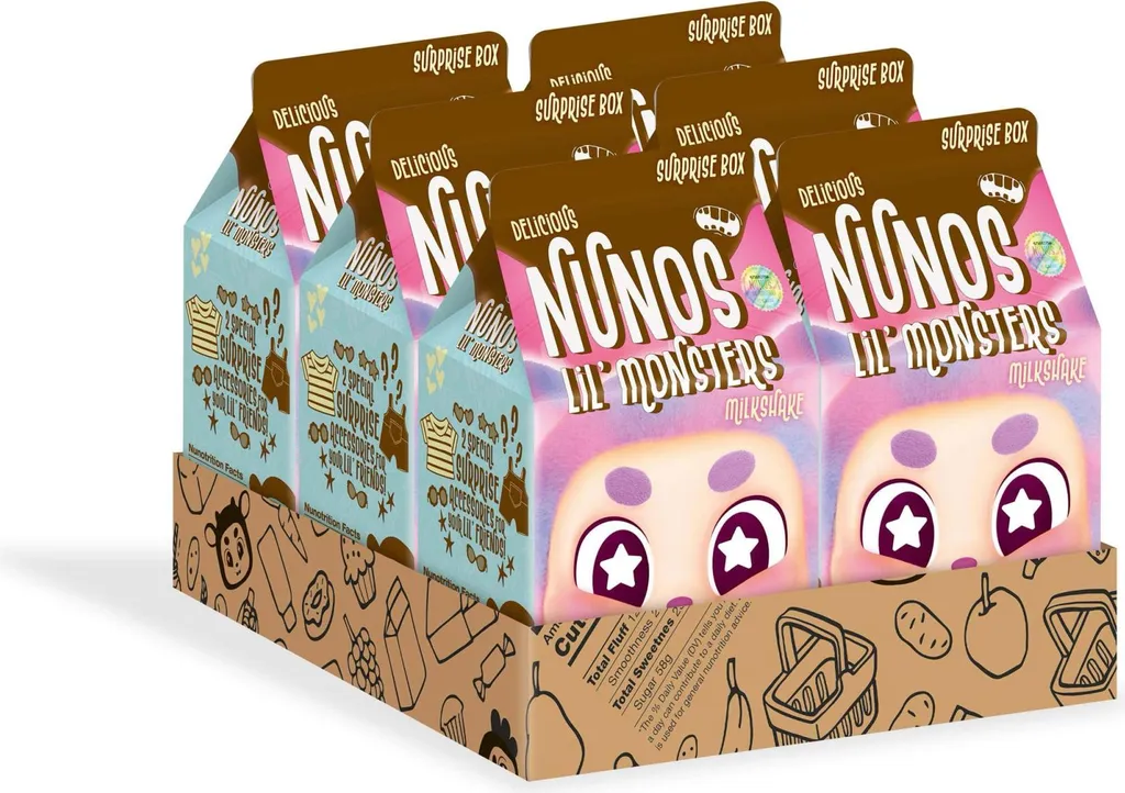 Peluches Nunos Lil' Monsters Aventure au Supermarché en Boîte Mystère x6