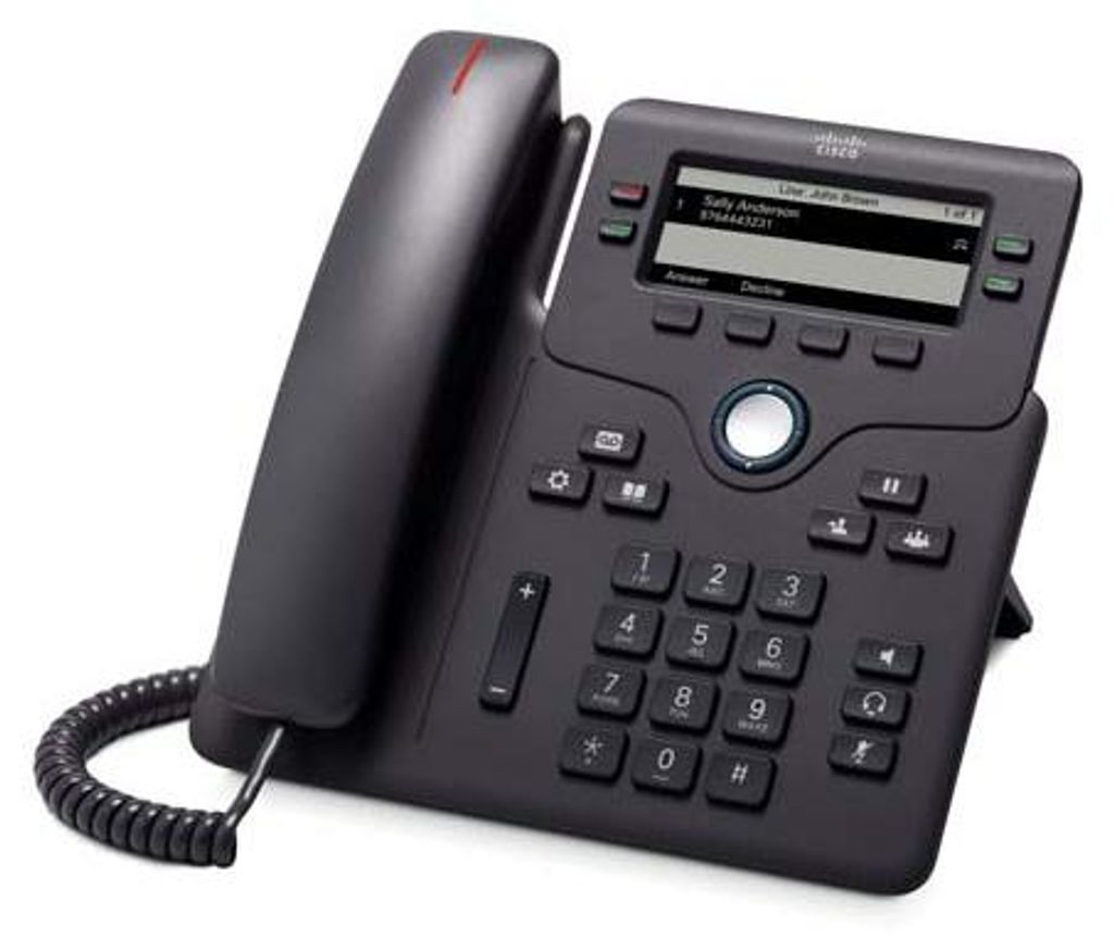 Cisco IP Phone 6851-3PW: - SIP, SRTP, 4 Line Keys, Anthrazit - inkl. Europe Power Adapter - Unterstützte Plattformen: Asterisk, Broadsoft, Centile...