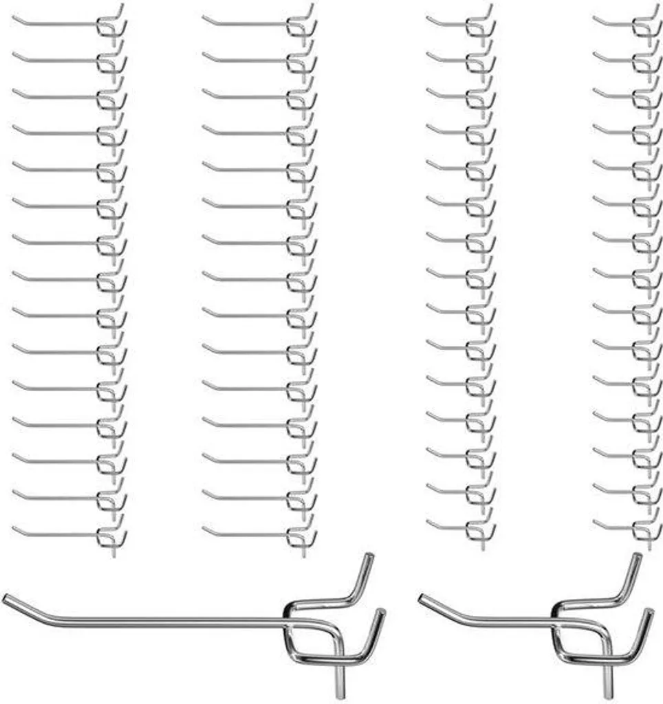 Rangement atelier crochets pour panneau perforé lot de 60 polyvalent