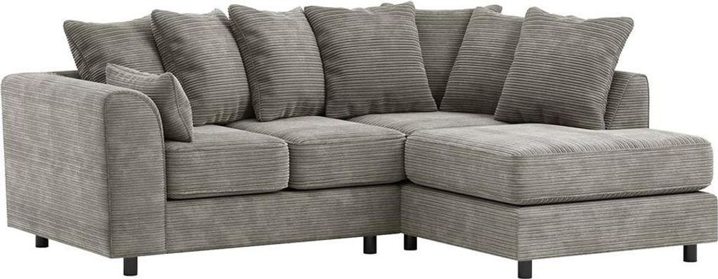 Rechtsseitiges Ecksofa Dillon-Jumbo grey-Schaumstoff