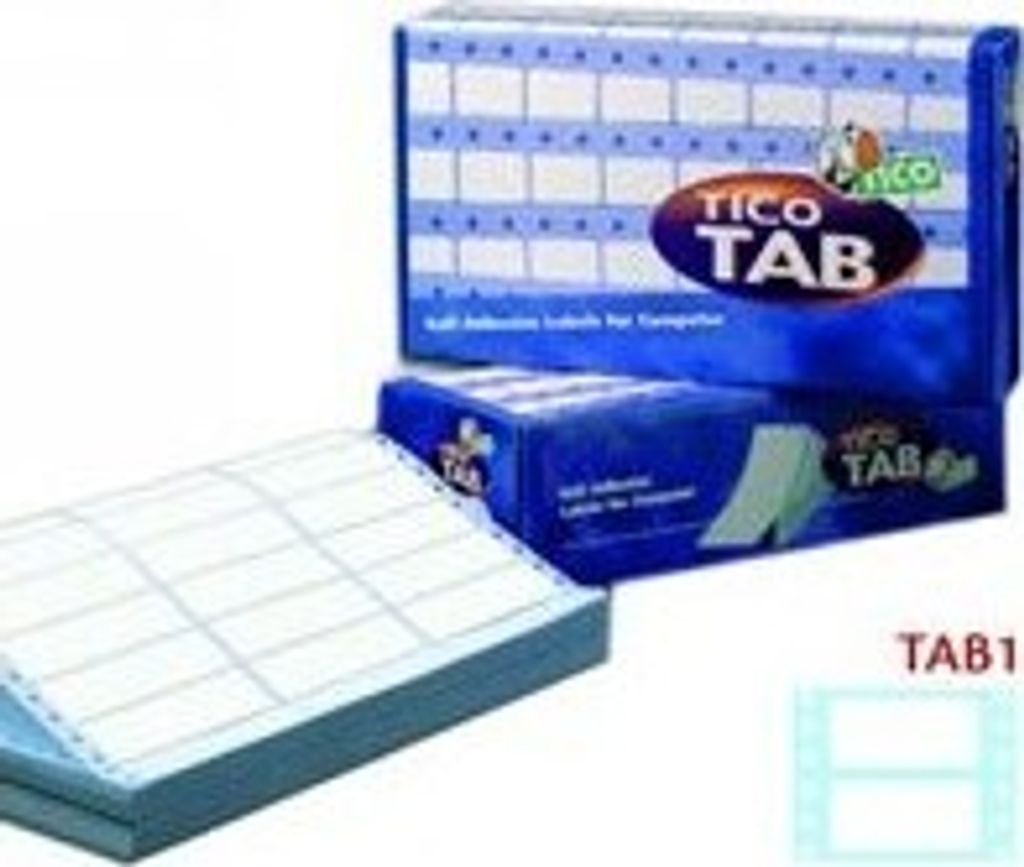 Tico TAB1-1499 selbstklebendes Etikett Rechteck Dauerhaft Weiß 1500 Stück(e)