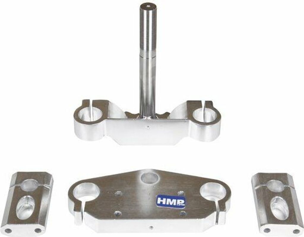 Gabelbrücken Set für 33mm Standrohre Alu Typ 7 silber Pitbike Dirt Bike HMParts