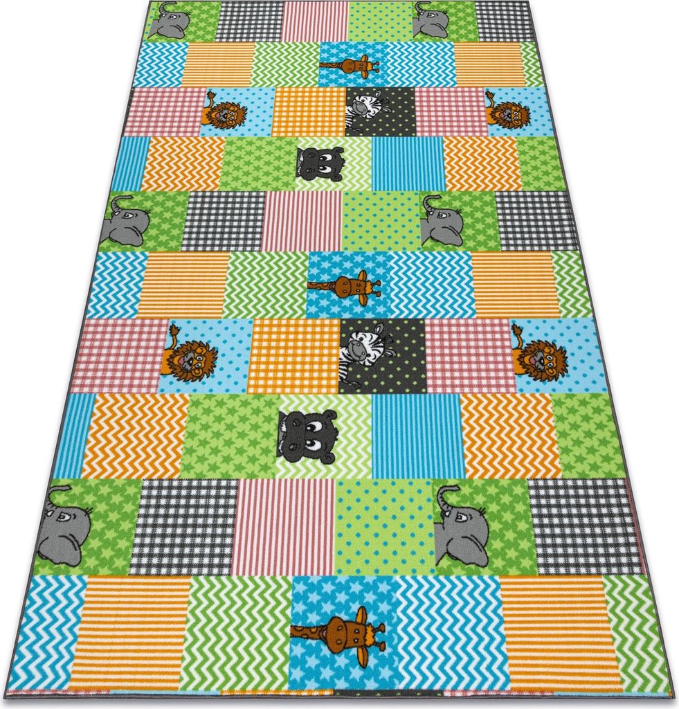 Teppich für Kinder ZOO Tiere Mehrfarben 100x150 cm