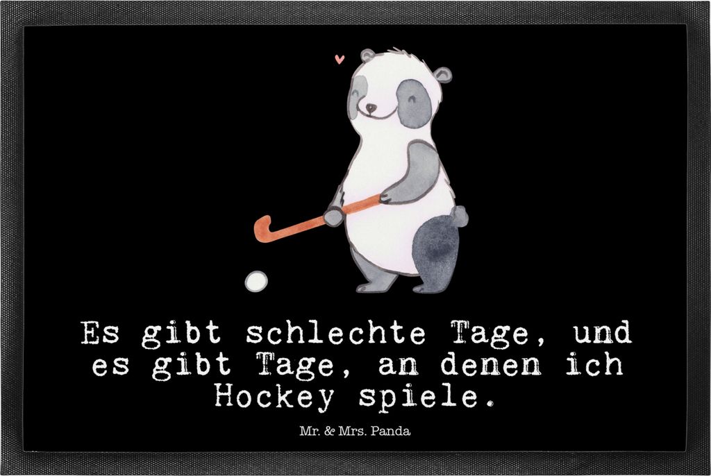 Mr. & Mrs. Panda fußmatte Panda Hockey spielen 40 x 60 cm - Produktbild 