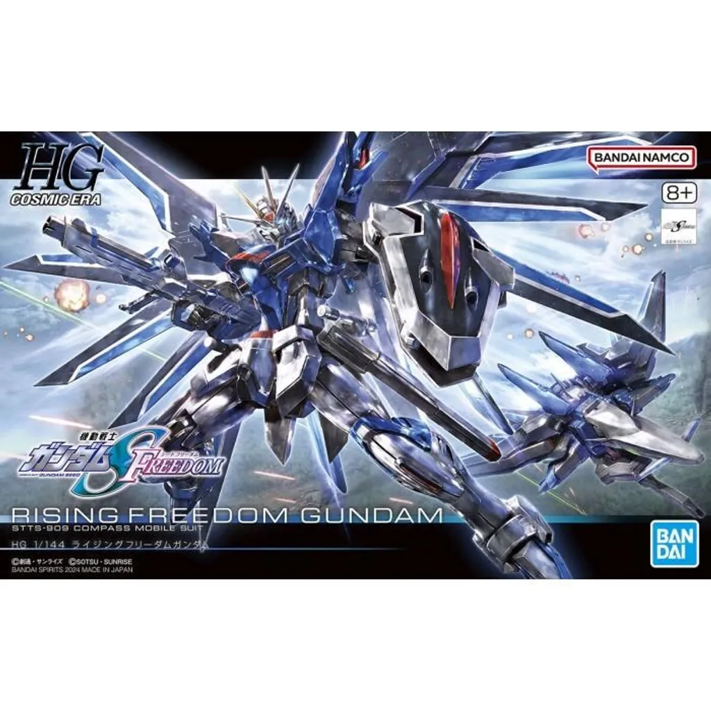 Rising Freedom Gundam HGCE 1/144 avec Système Action Seed - Modèle 2024