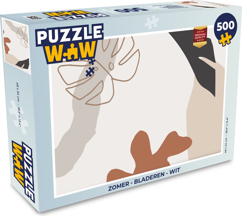 MuchoWow Puzzle 500 Teile Sommer - Blätter - Weiß - 500 Teile - Kinder - Selberbauen - Puzzlespiele
