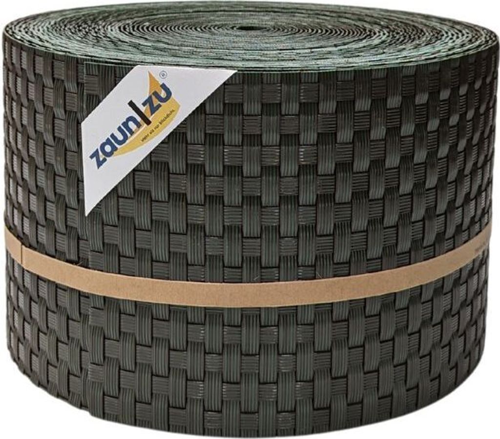 Sichtschutzstreifen zaun|zu RATTAN 26m Rolle Zaunblende für Doppelstabmattenzaun Grün 26m