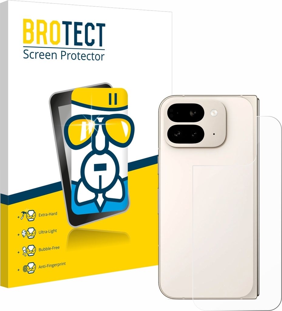 BROTECT Schutzglas für Google Pixel 9 Pro Fold (Rückseite) Schutzfolie Panzer Folie Glas Display Schutz klar