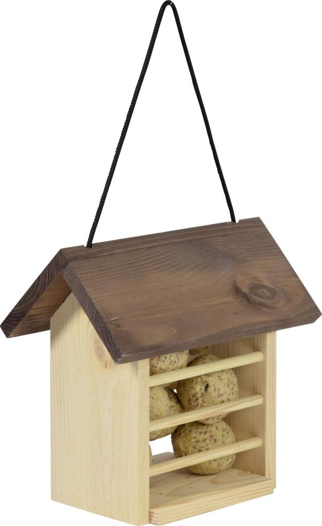 Dobar Vogelfutterhaus für Meisenknödel 22 x 14 x 21 cm braun