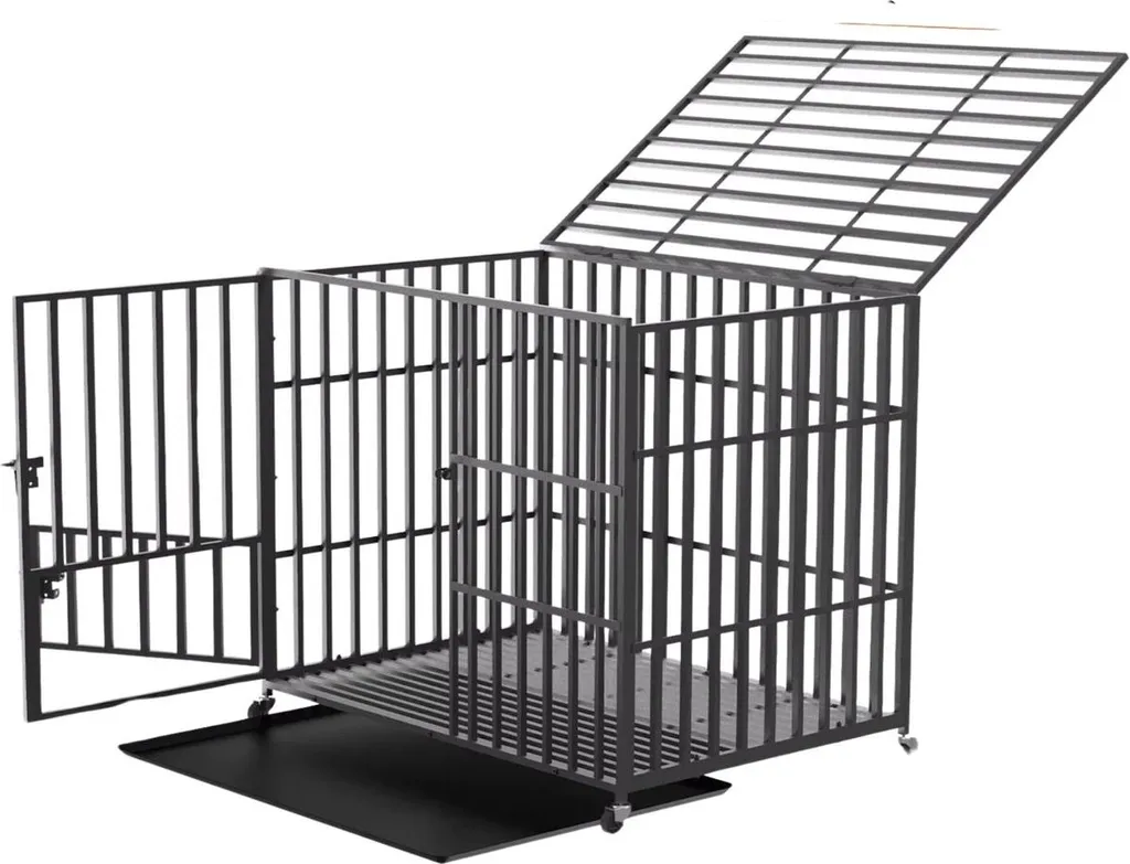 Cage de transport 107 cm pour chiens grands et forts en acier résistant