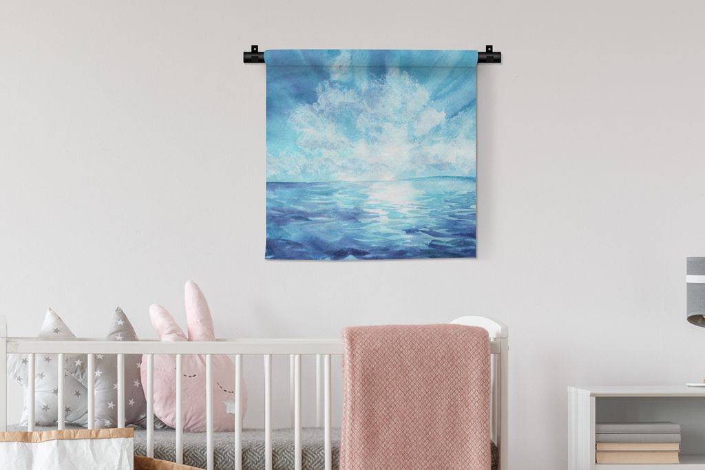 MuchoWow® Wandteppich Wandbehang Meer - Himmel - Sonne Produktbild 
