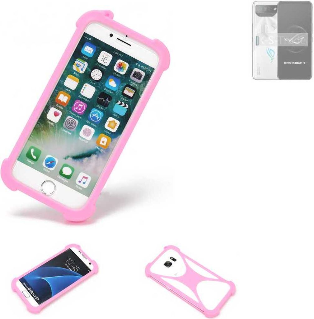 K-S-Trade Handy Hülle kompatibel mit Asus ROG Phone 7 Schutz Hülle Bumper Silikon Schutz Hülle Cover Case Silikoncase Silikonbumper TPU Softcase