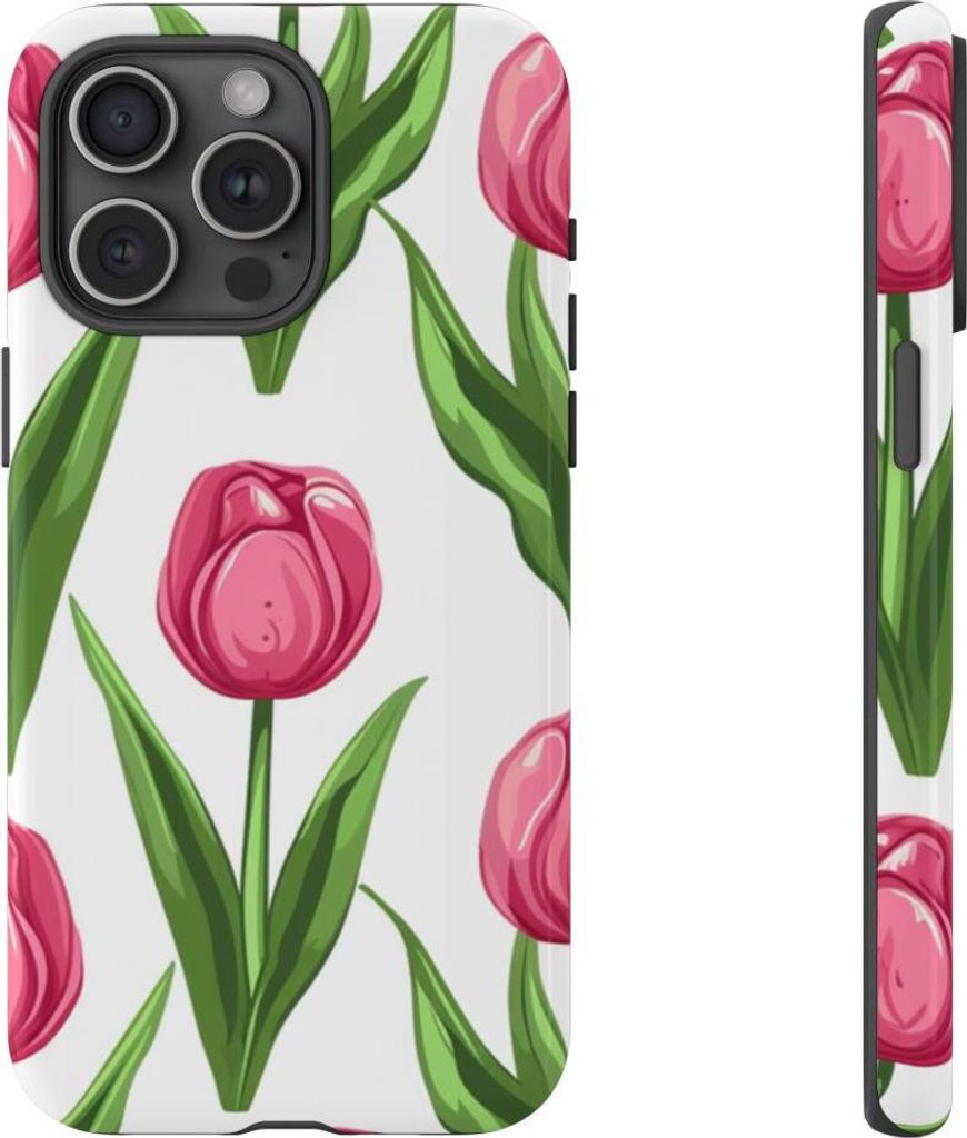 Glänzendes Tulpenblüten-Design – Hülle Kompatibel mit iPhone 15 Pro Max