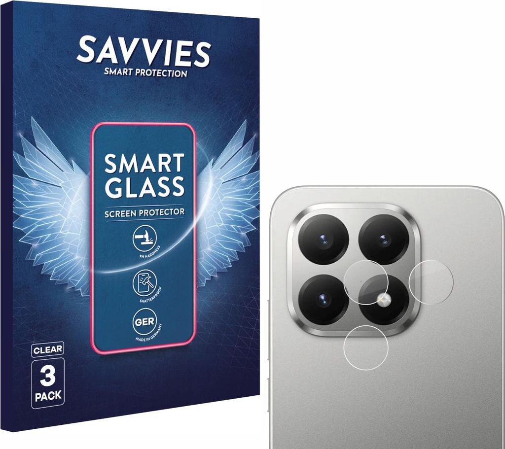 3x Savvies Schutzglas Folie für Xiaomi 15T (NUR Kameraschutz) 9H Panzer Schutzfolie Glas Displayschutz klar transparent