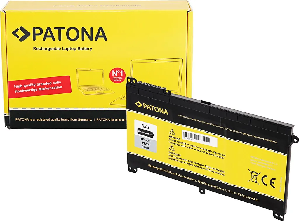 Batterie PATONA BI03XL pour PC portable HP Pavilion X360 de 11,55V