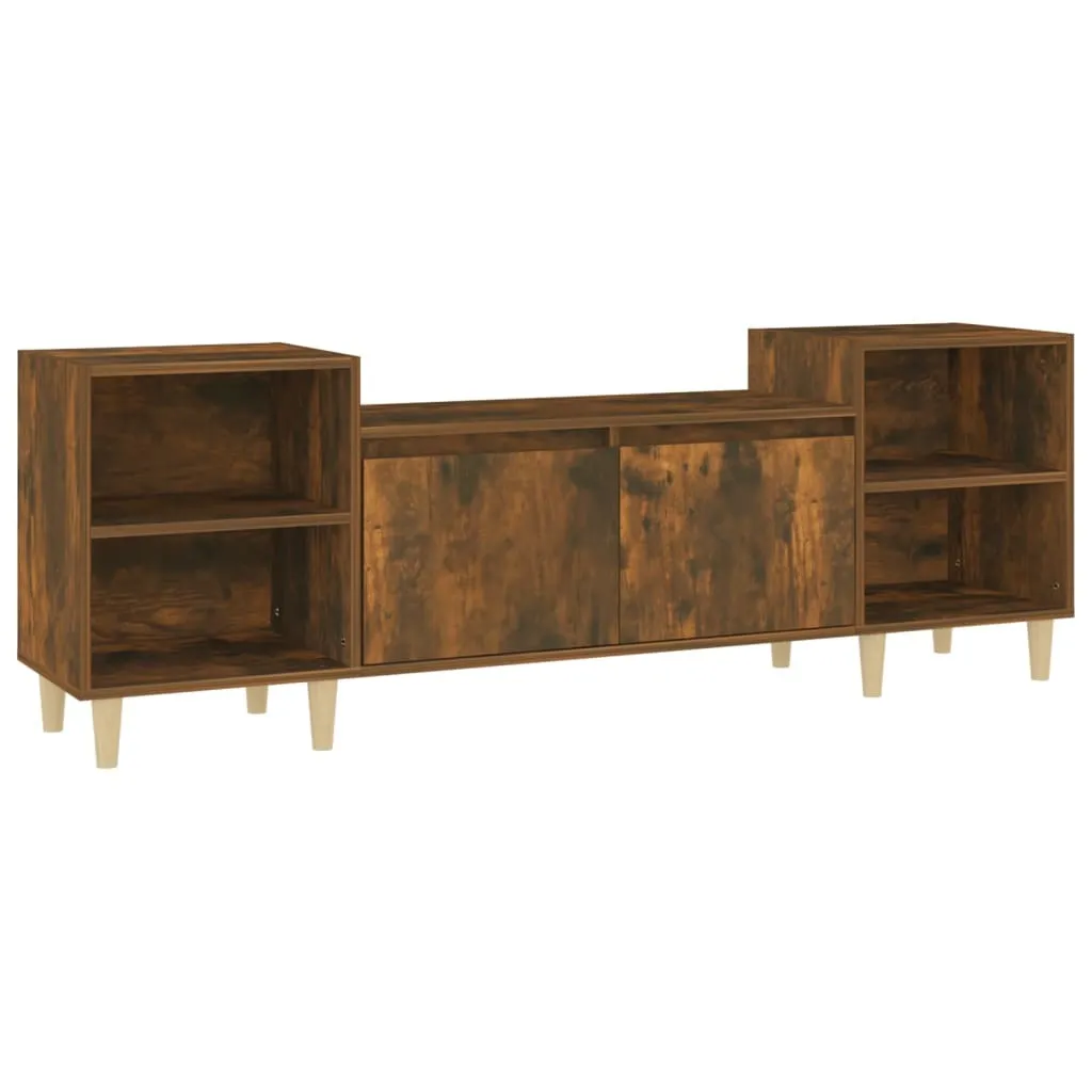 The Living Store Mobile TV in rovere fumé 160x35x55 cm Materiale in legno - 2