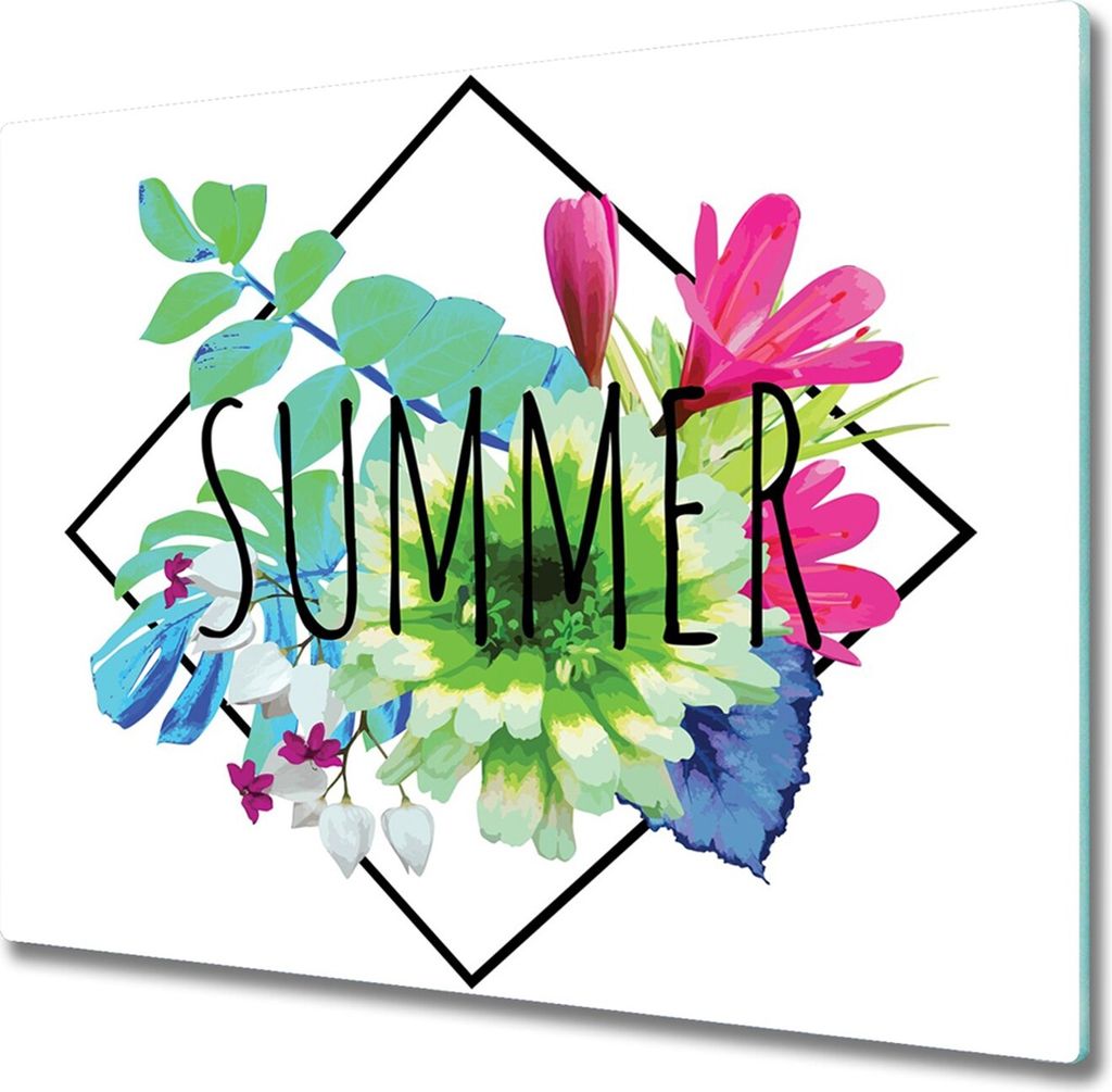 Glas Herdabdeckplatte 60x52 cm Spritzschutz Glasabdeckplatte Schneidebrett Sommer