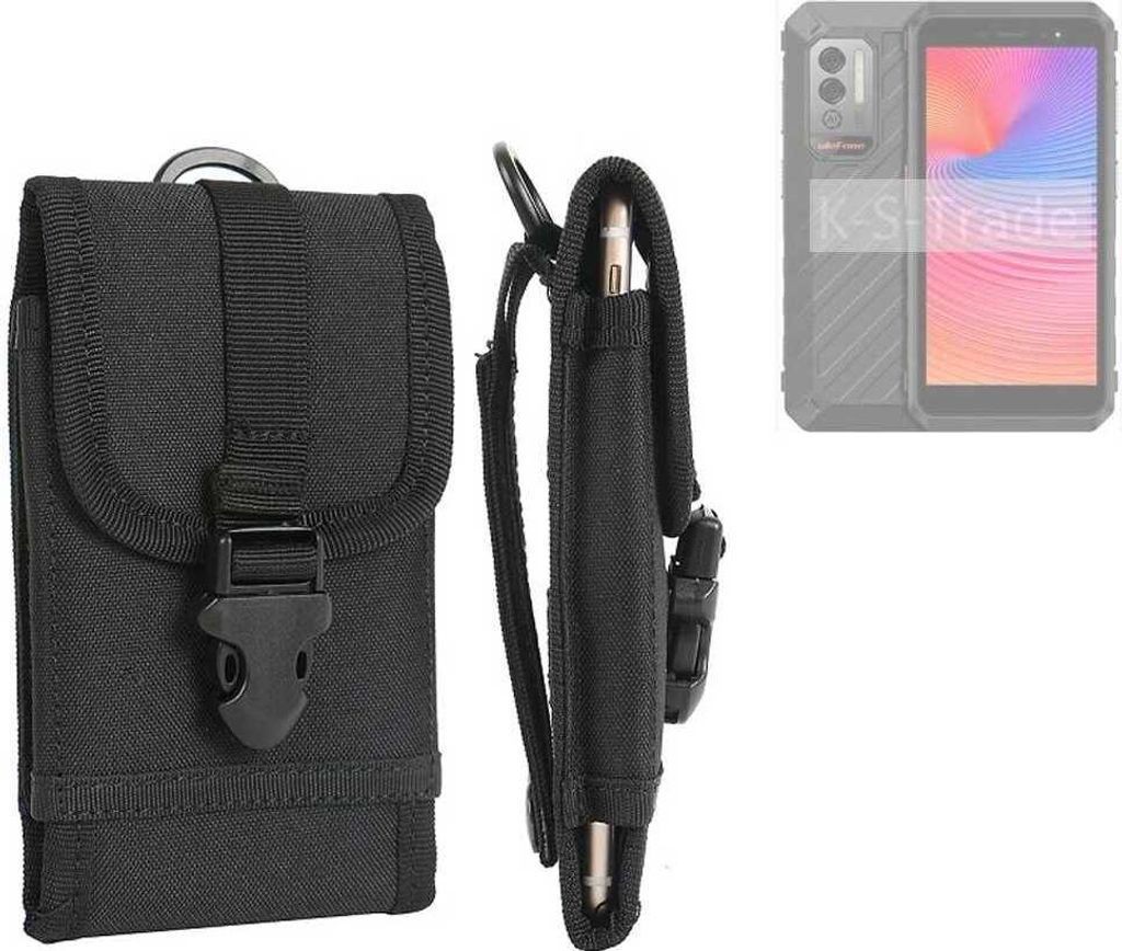 K-S-Trade Holster Handy Hülle kompatibel mit Ulefone Power Armor X11 Holster Handytasche Gürtel Tasche Schutz Hülle Robust Outdoor schwarz
