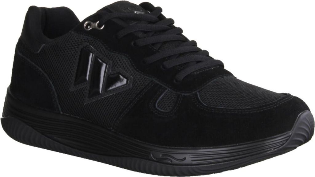 Wellbe Sydney Herren-Sneaker, Black, Leder/Textil, Wechselfußbett - Herrenschuhe Sneaker / Schnürschuh, Schwarz, leder/textil (leicht wasserabwei...
