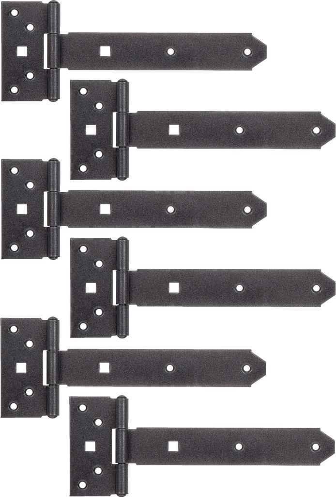 Alberts 822675 DURAVIS Kreuzgehänge, mit vernietetem Stift, schwarzdiamant duplexbeschichtet, Band 192 x 34 mm, Scharnier 45 x 90 mm, 6er Set