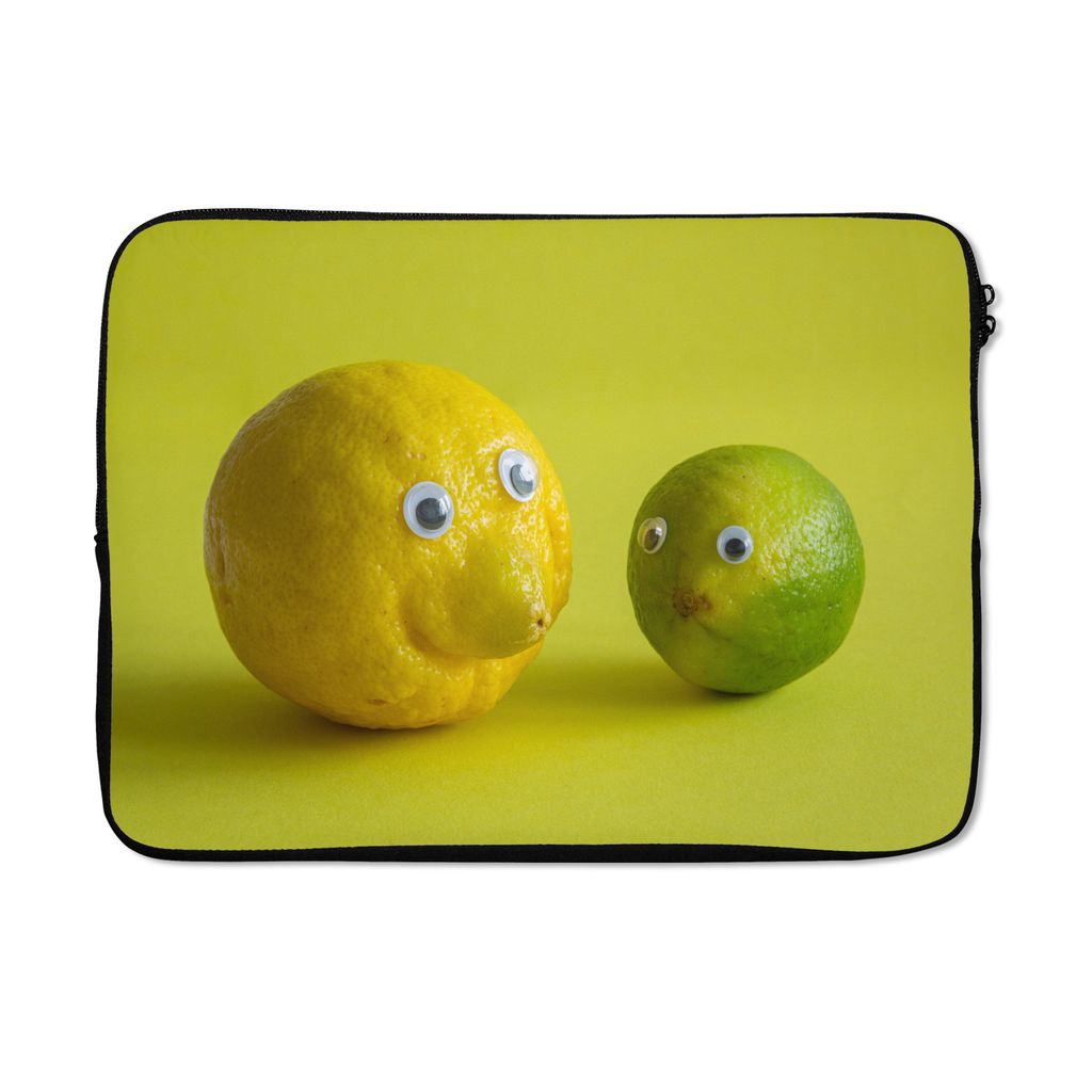 MuchoWow Laptop Hülle 13 Zoll Zitrone und Limette mit Glotzaugen Laptoptasche - Laptophülle - Sleeve - Rundumschutz