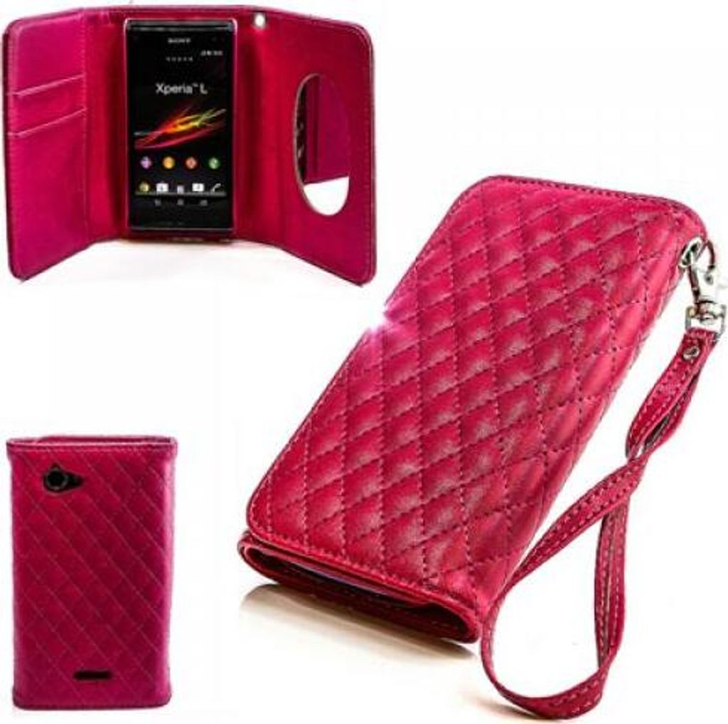 Sony Xperia L Booksytle Handtasche Mirror Pink