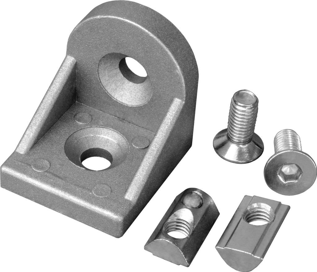 KLAK 45 - Drehwinkel Verbinder ink. Schrauben und Nutensteine Nut 10 für Aluprofil 45-er - 1 Stück