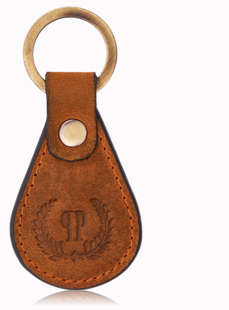 Paolo Peruzzi T-85-HOR vintage orange Leder Schlüsselanhänger