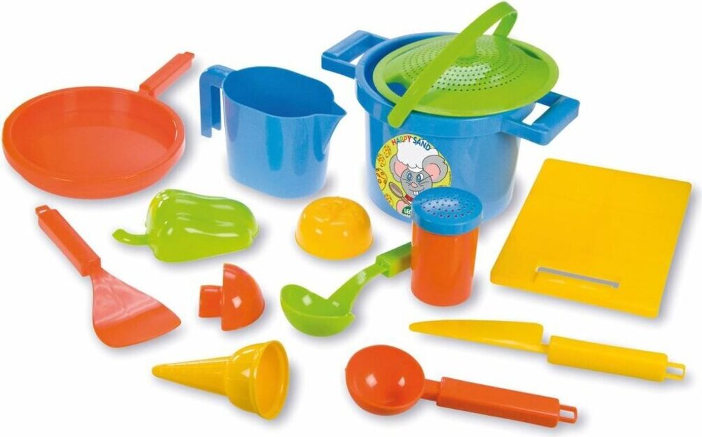 Lena 05410 Happy Sand Spielset Kochen 14 teilig Sand und Produktbild 