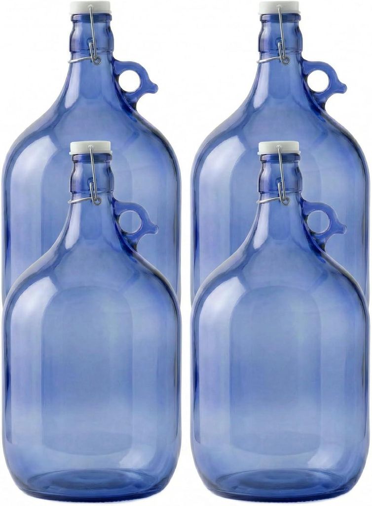 lilawelt24 4x 5L Glasballon Blau mit Bügelverschluss und Produktbild 