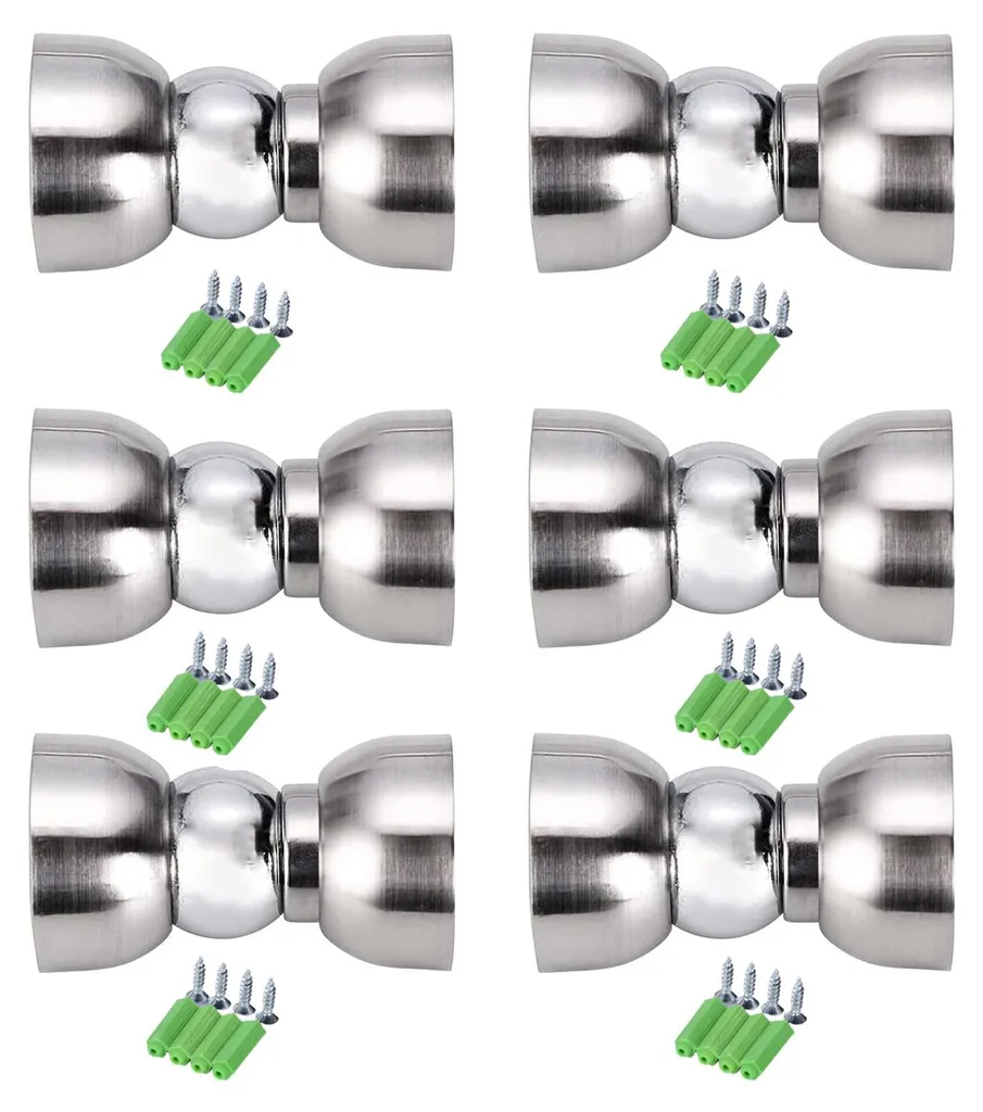 Arrêt de porte magnétique mural en acier inoxydable brossé - Pack de 6