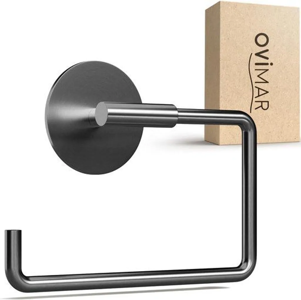 Porte-rouleau WC bronze sans perçage en acier inox mat, petit support