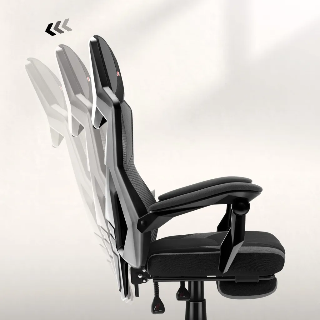 Huzaro Combat 3.1 Gris Chaise de jeu avec repose-pieds escamotable