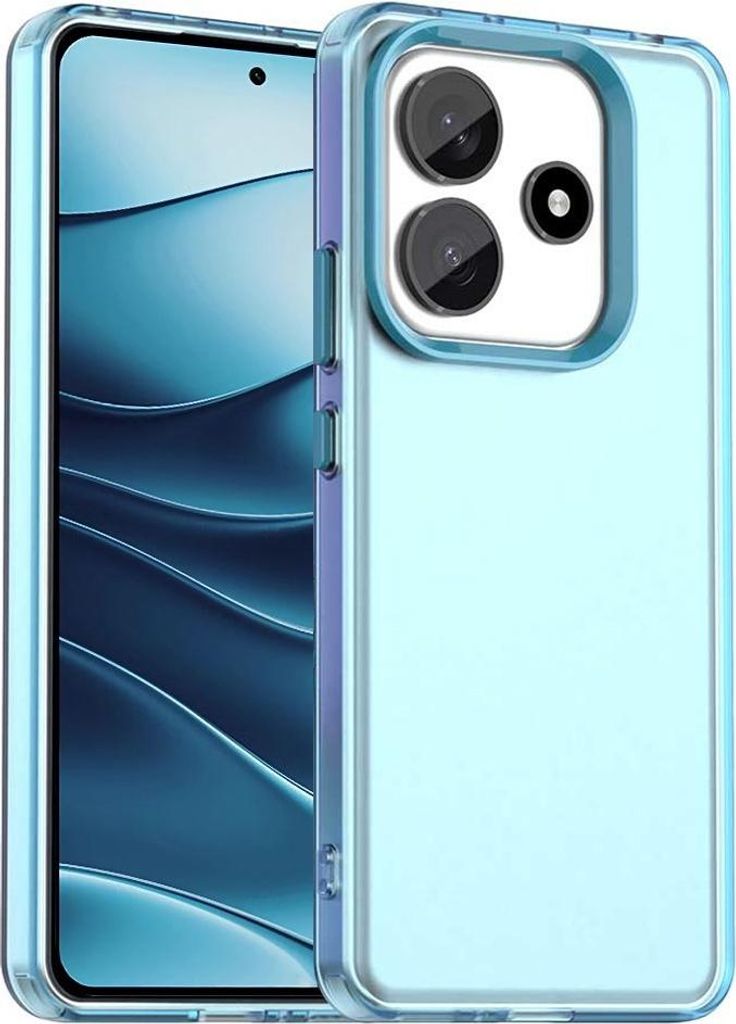 Hülle für Xiaomi Redmi Note 14 5G - Phonesta HardFrost Semi-Transparent Back Cover - Matt Blau