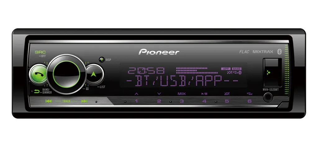 Autoradio Bluetooth Pioneer MVH-S520BT Châssis Court et Audio Haute Fidélité