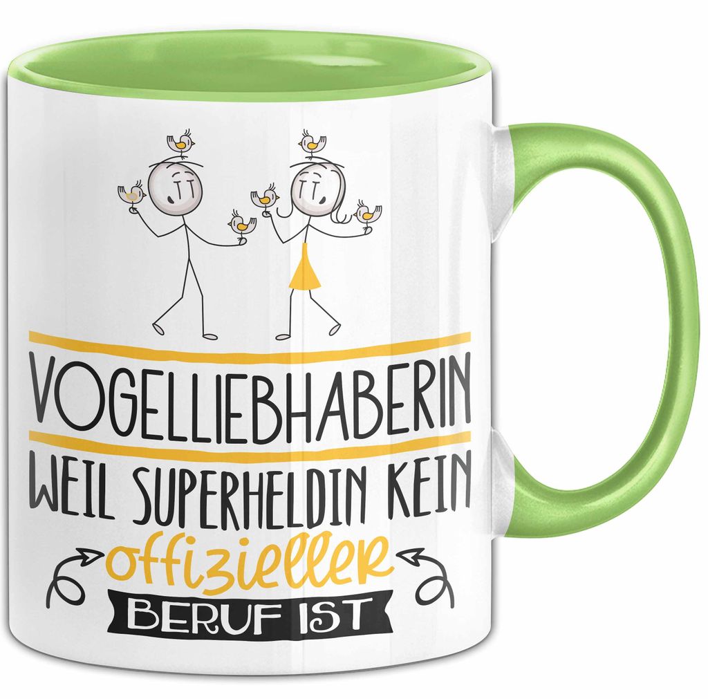 Vogelliebhaberin Geschenk Tasse Lustiger Spruch Vogelliebhaberin Weil Superheldin Kein Offizieller Beruf Ist Geschenkidee (Grün)