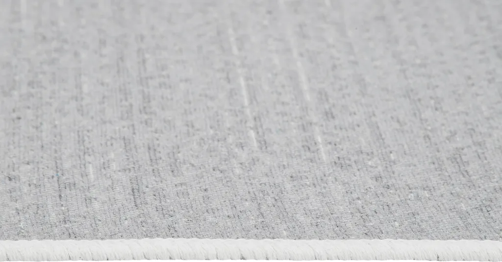 Tapis AZTECA gris uni 120 x 170 cm - Design épuré avec franges