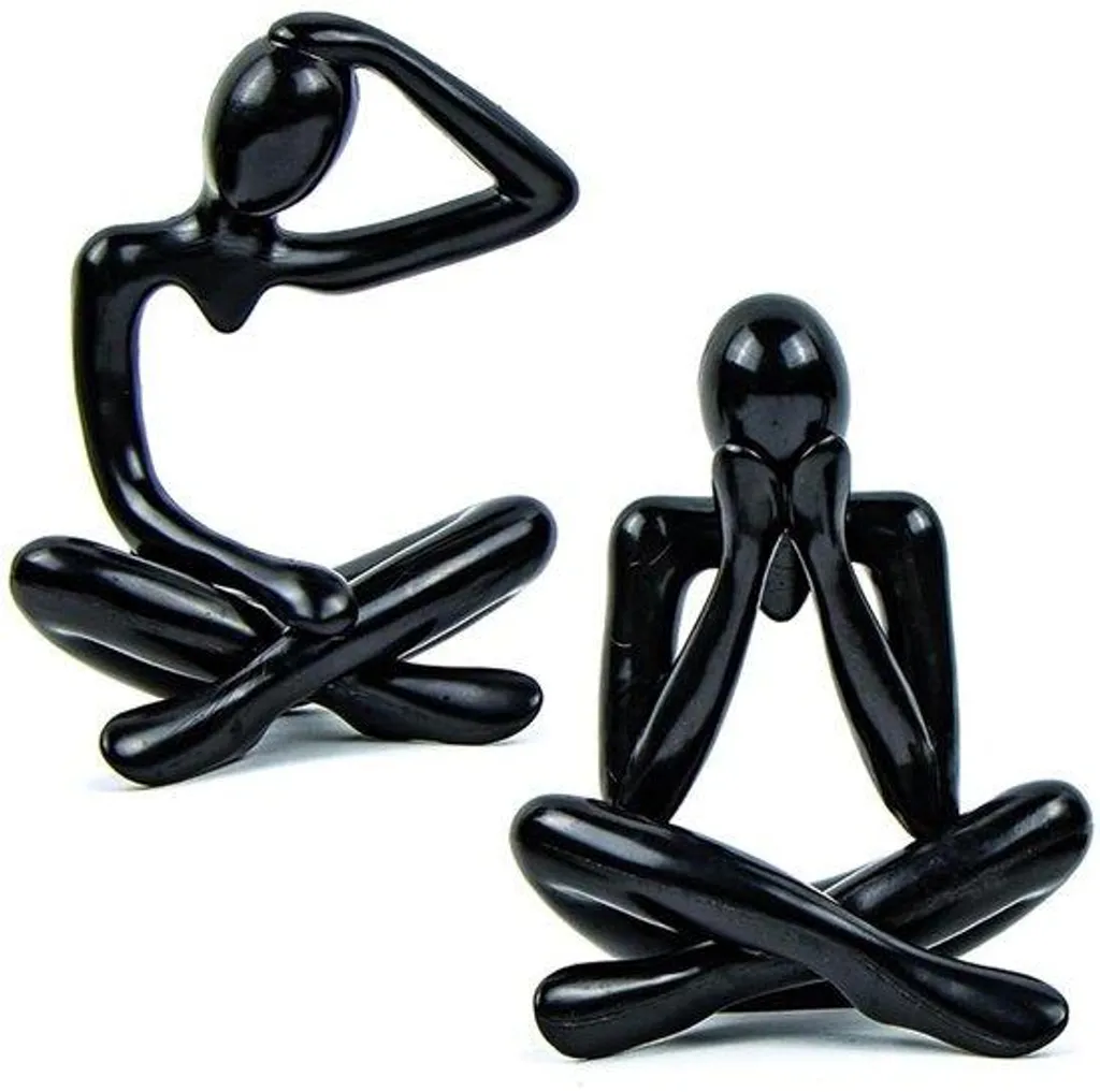 Figurine abstraite en résine mate - Sculpture design contemporain de 28cm