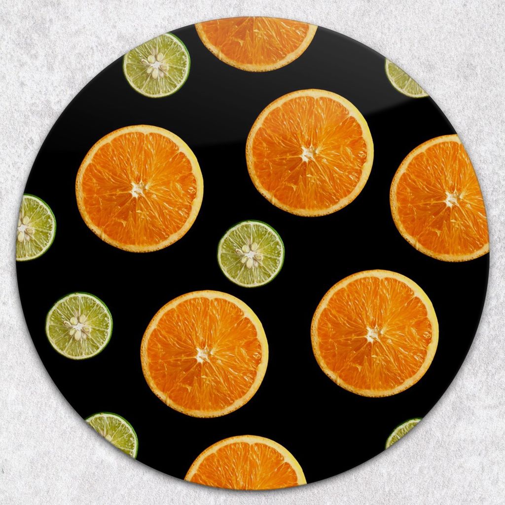 Glas-Herdabdeckplatten Glaskeramikkochfeld-Abdeckung Spritzschutz Glas Runden Schneidebrett fi40 cm - Bunte Früchte