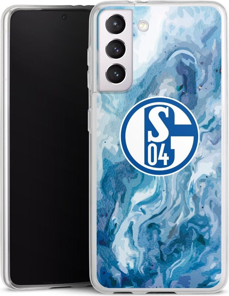 DeinDesign Slim Hülle für Samsung Galaxy S21 5G Silikon Case Ultra Dünn Handyhülle FC Schalke 04 Fanartikel Logo