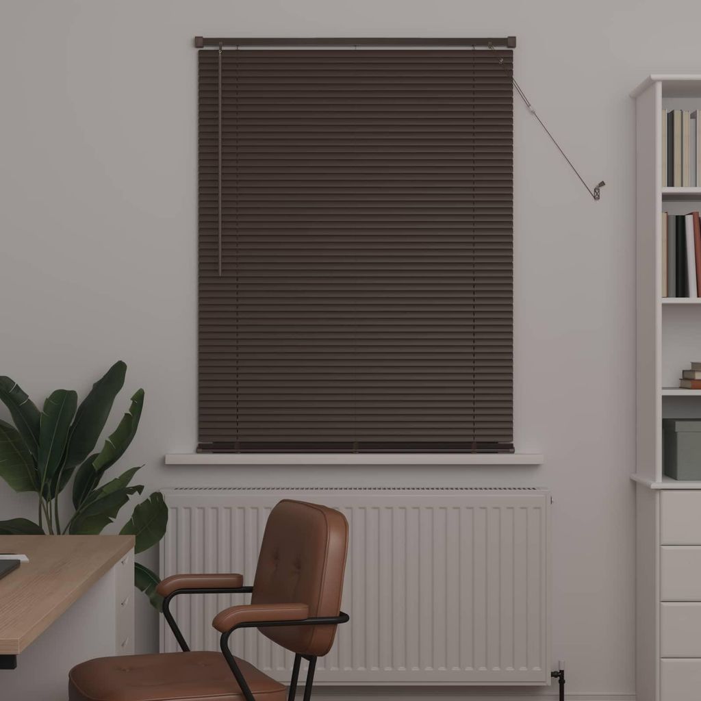 Venetianer Jalousie Dunkelbraun mit Muster 150 x 100 cm PVC
