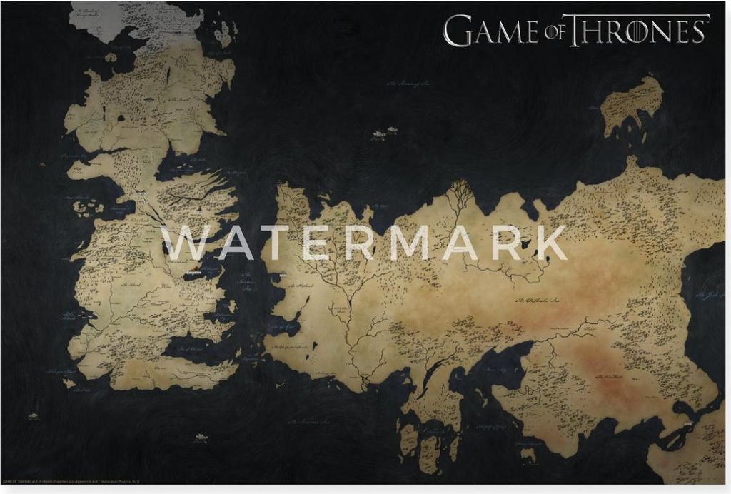 Spreadshirt Game Of Thrones Westeros Karte Poster 90x60 cm, One size, Weiß